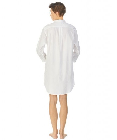 Roll-Cuff Sleepshirt Nightgown White $31.05 Sleepwear