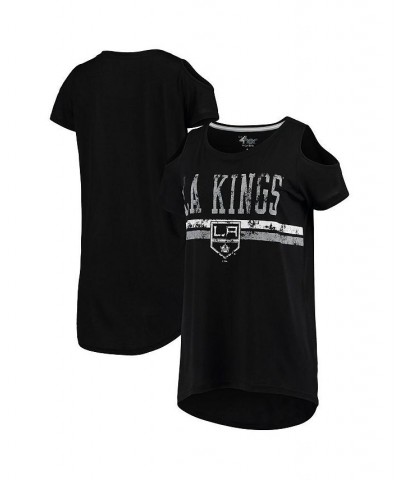 Women's Black Los Angeles Kings Clear The Bases Scoop Neck T-shirt Black $23.84 Tops