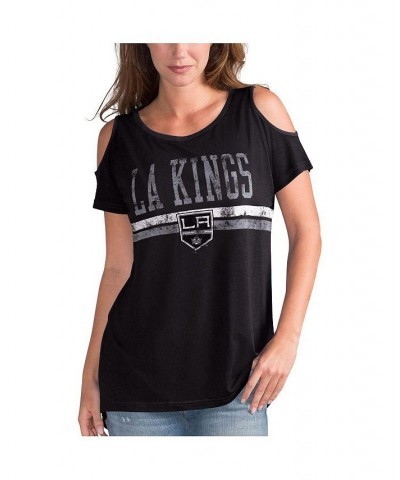 Women's Black Los Angeles Kings Clear The Bases Scoop Neck T-shirt Black $23.84 Tops