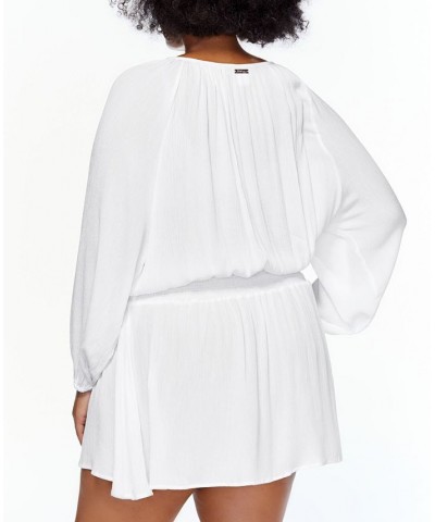 Trendy Plus Size Maui Swim Cover-Up Dress White $47.30 Swimsuits