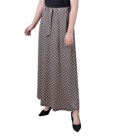 Petite Printed Belted Maxi Skirt Mellow Rose Black New Iconic $18.24 Skirts