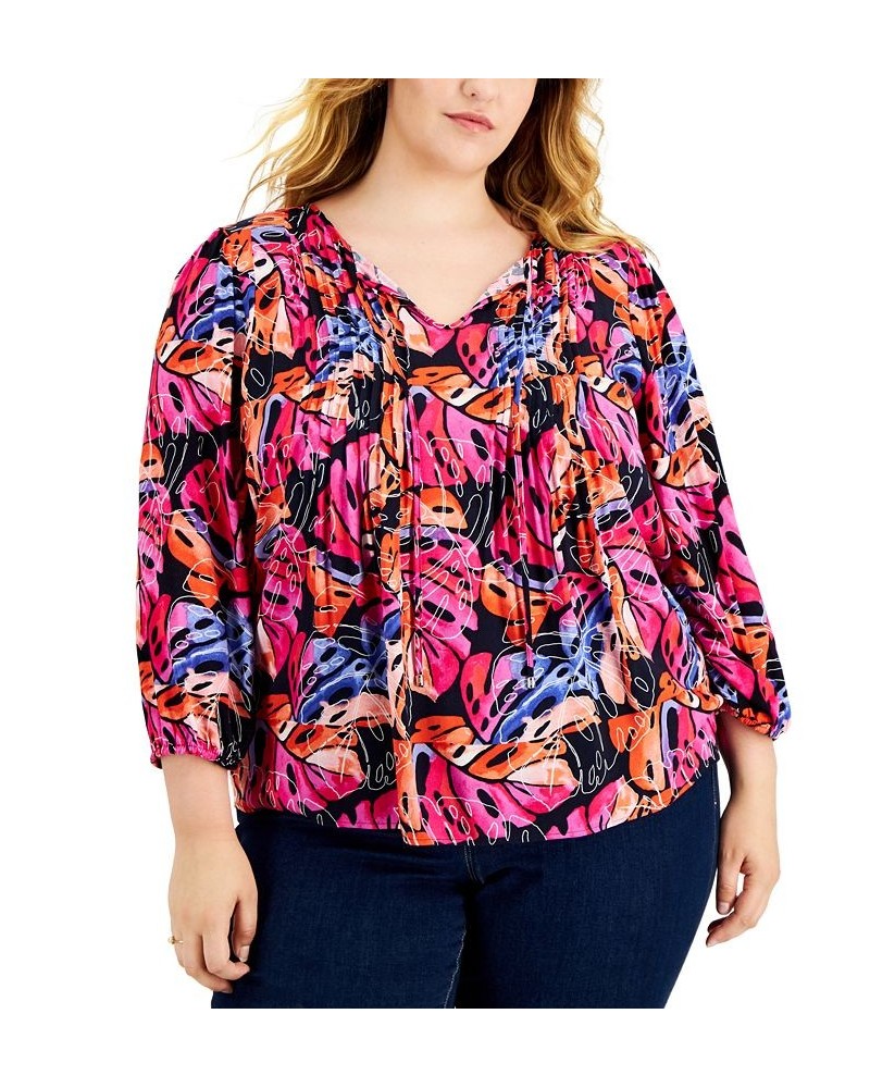 Plus Size Printed Top Sky Captain Multi $22.00 Tops