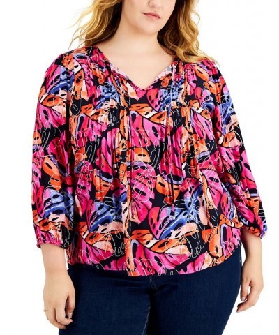 Plus Size Printed Top Sky Captain Multi $22.00 Tops