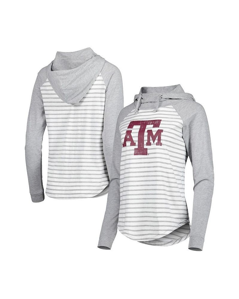 Women's Heathered Gray White Texas A&M Aggies Gloria Raglan Long Sleeve Hoodie T-shirt Heathered Gray, White $26.40 Tops