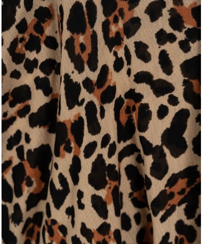 Women's Animal-Print Kimono Cover-Up Camel $35.62 Tops