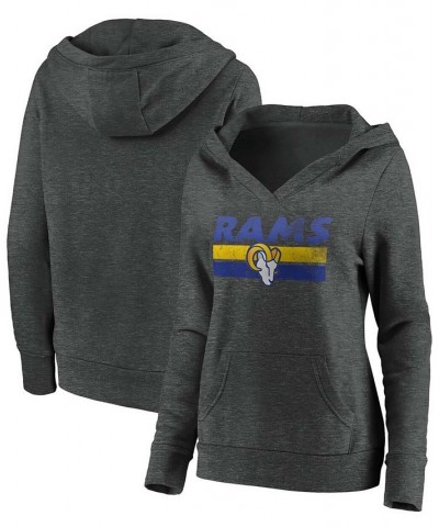 Plus Size Heathered Charcoal Los Angeles Rams First String V-Neck Pullover Hoodie Heather Charcoal $27.30 Sweatshirts