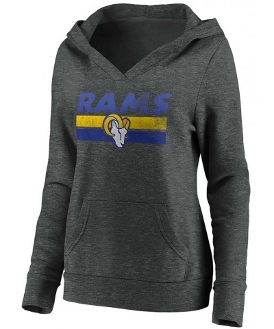 Plus Size Heathered Charcoal Los Angeles Rams First String V-Neck Pullover Hoodie Heather Charcoal $27.30 Sweatshirts