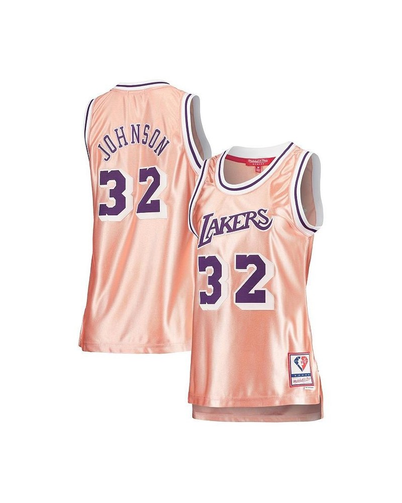 Women's Magic Johnson Pink Los Angeles Lakers 75th Anniversary Rose Gold 1984 Swingman Jersey Pink $55.50 Jersey