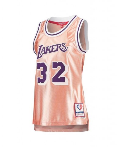 Women's Magic Johnson Pink Los Angeles Lakers 75th Anniversary Rose Gold 1984 Swingman Jersey Pink $55.50 Jersey