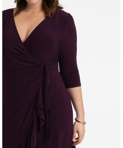 Women's Plus Size Whimsy Wrap Dress Navy $52.92 Dresses