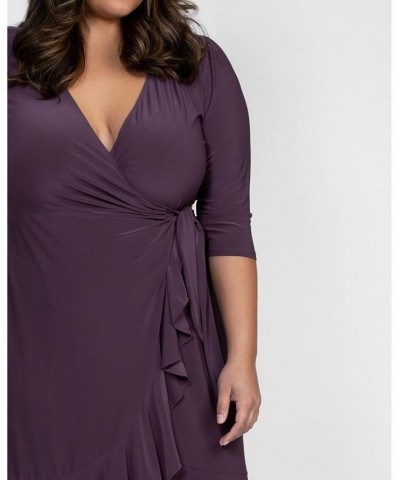 Women's Plus Size Whimsy Wrap Dress Navy $52.92 Dresses