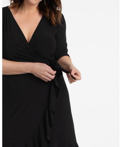 Women's Plus Size Whimsy Wrap Dress Navy $52.92 Dresses