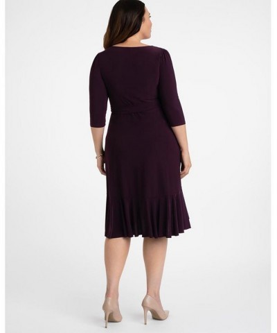 Women's Plus Size Whimsy Wrap Dress Navy $52.92 Dresses