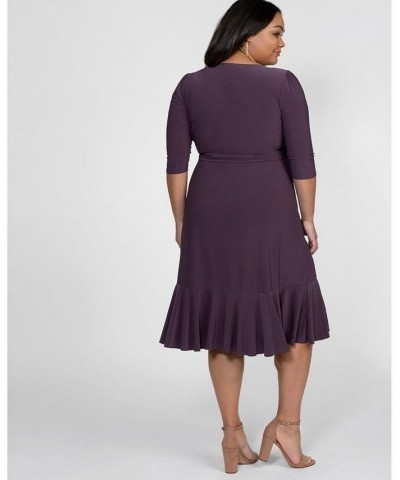 Women's Plus Size Whimsy Wrap Dress Navy $52.92 Dresses