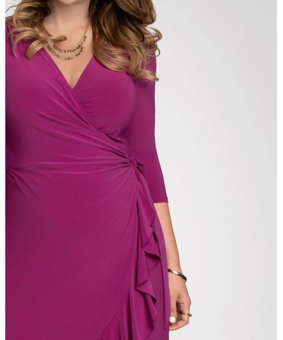 Women's Plus Size Whimsy Wrap Dress Navy $52.92 Dresses