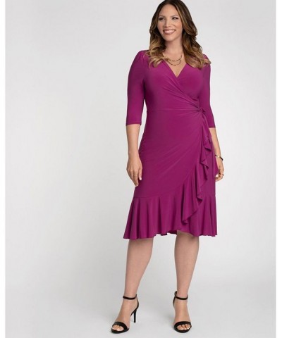 Women's Plus Size Whimsy Wrap Dress Navy $52.92 Dresses