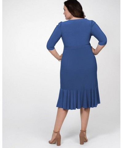 Women's Plus Size Whimsy Wrap Dress Navy $52.92 Dresses