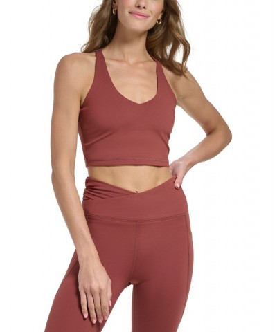 Women's Balance Compression Racerback Crop Bra Top Sable $16.66 Tops