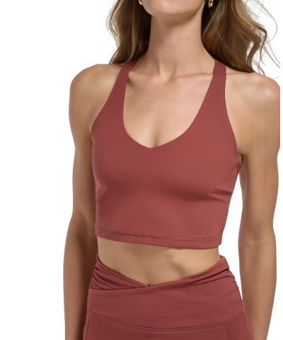 Women's Balance Compression Racerback Crop Bra Top Sable $16.66 Tops