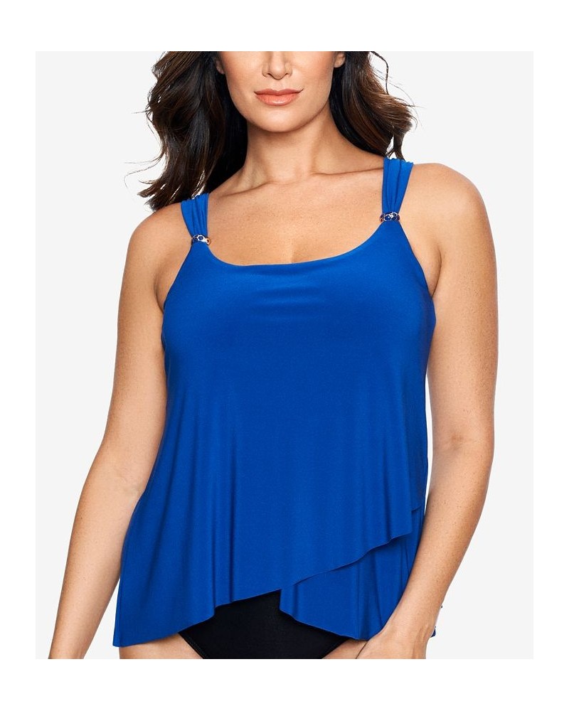 Razzle Dazzle Underwire Tankini Top Blue $58.80 Swimsuits