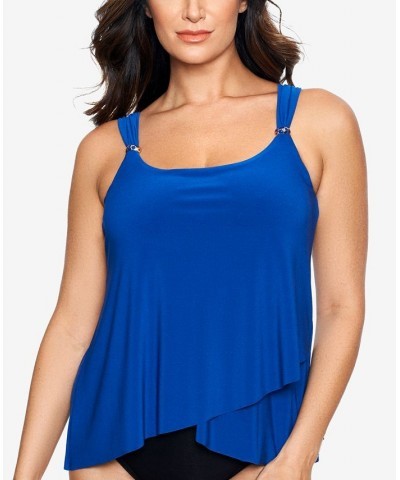 Razzle Dazzle Underwire Tankini Top Blue $58.80 Swimsuits