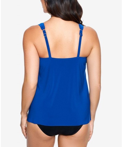 Razzle Dazzle Underwire Tankini Top Blue $58.80 Swimsuits