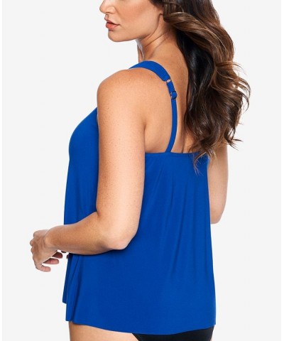 Razzle Dazzle Underwire Tankini Top Blue $58.80 Swimsuits