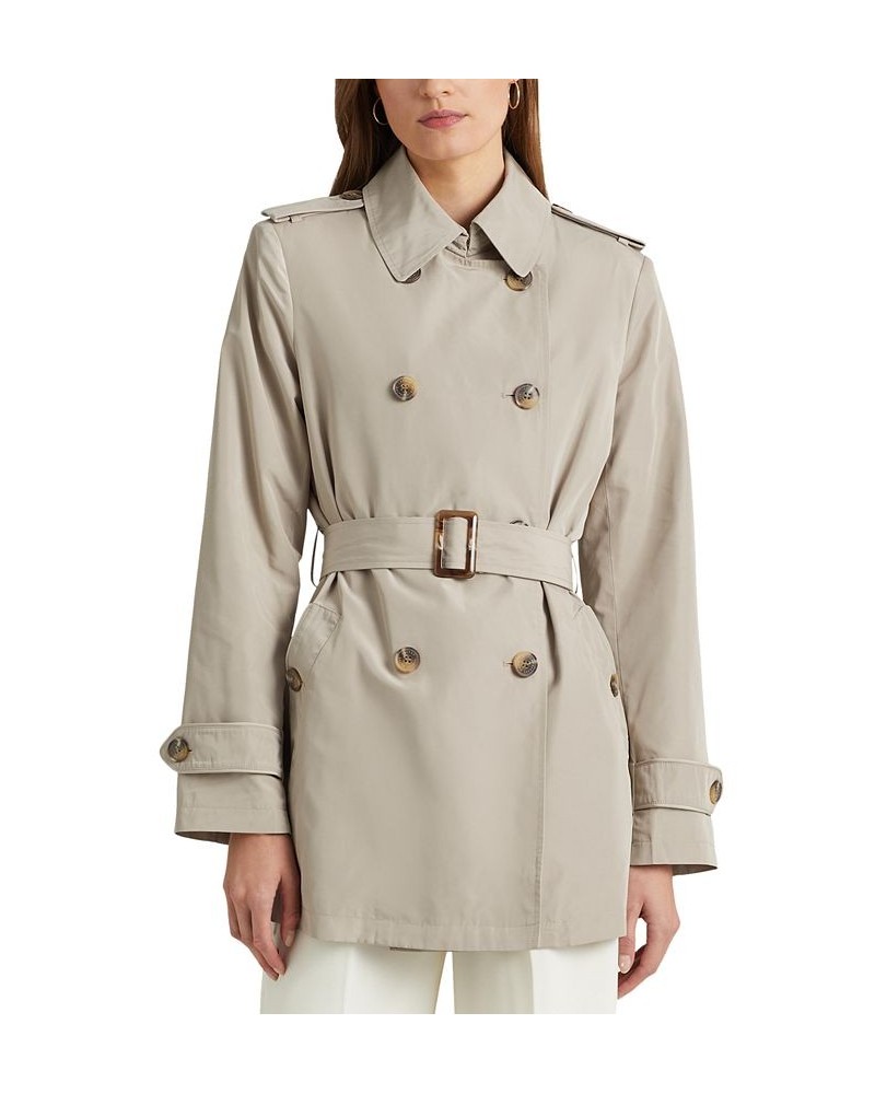 Women's Double-Breasted Trench Coat Tan/Beige $52.54 Coats