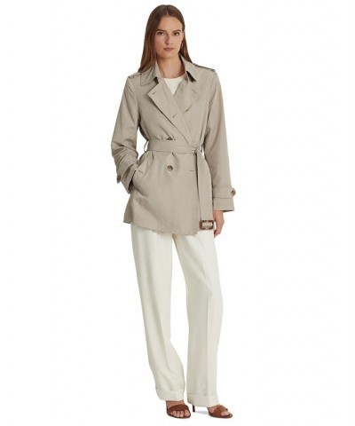 Women's Double-Breasted Trench Coat Tan/Beige $52.54 Coats