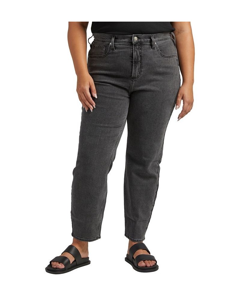 Plus Size Highly Desirable High Rise Straight Leg Jeans Black $32.94 Jeans