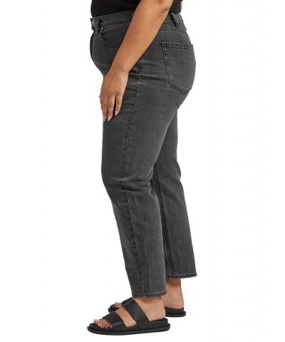 Plus Size Highly Desirable High Rise Straight Leg Jeans Black $32.94 Jeans