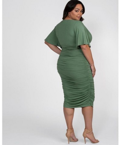 Women's Plus Size Rumor Ruched Dress Pink $41.40 Dresses