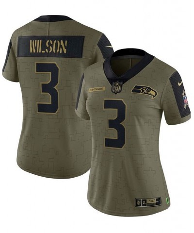 Women's Russell Wilson Olive Seattle Seahawks 2021 Salute To Service Limited Player Jersey Olive $52.06 Jersey