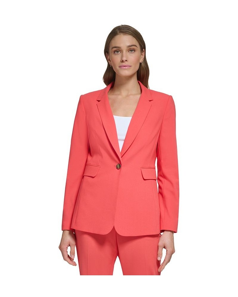 Women's One-Button Notched-Collar Blazer Cayenne $74.50 Jackets