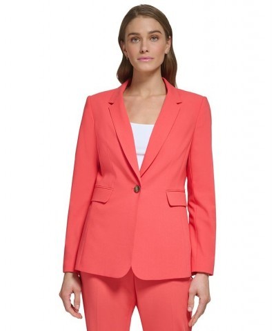 Women's One-Button Notched-Collar Blazer Cayenne $74.50 Jackets