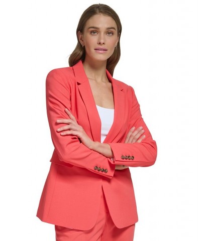 Women's One-Button Notched-Collar Blazer Cayenne $74.50 Jackets