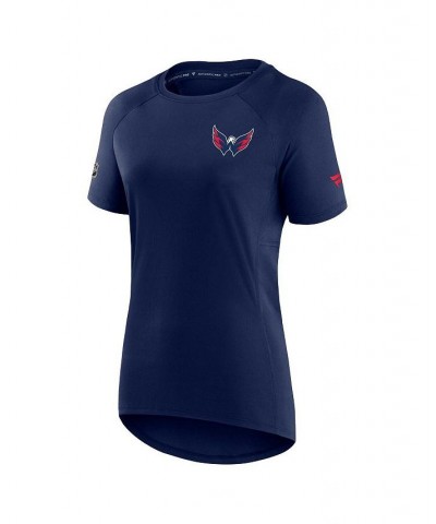 Women's Branded Navy Washington Capitals Authentic Pro Rink Raglan Tech T-shirt Navy $25.07 Tops