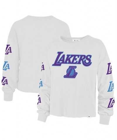 Women's White Los Angeles Lakers 2021/22 City Edition Call Up Parkway Long Sleeve T-shirt White $22.35 Tops