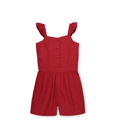 Mommy & Me Organic Cotton Sleeveless Rompers in Navy Seersucker Red Dobby Stripe $26.38 Pants