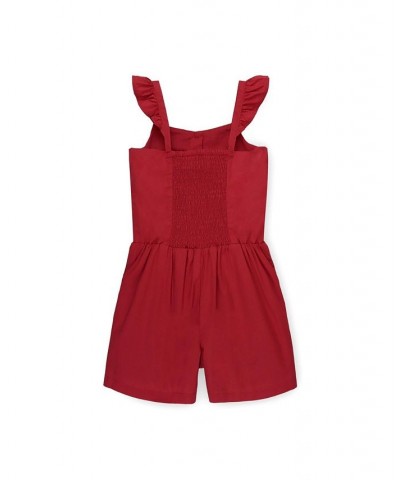 Mommy & Me Organic Cotton Sleeveless Rompers in Navy Seersucker Red Dobby Stripe $26.38 Pants