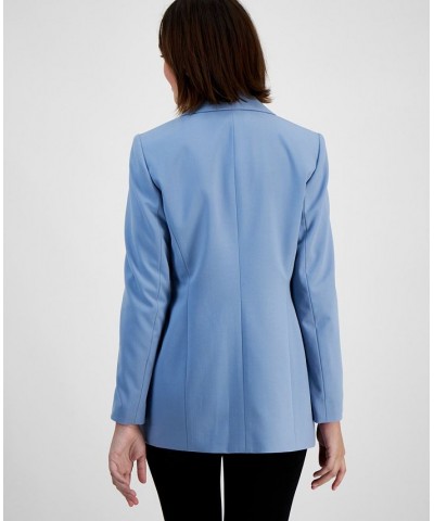 Women's Bi-Stretch Faux-Double-Breasted Jacket Bar White $58.05 Jackets