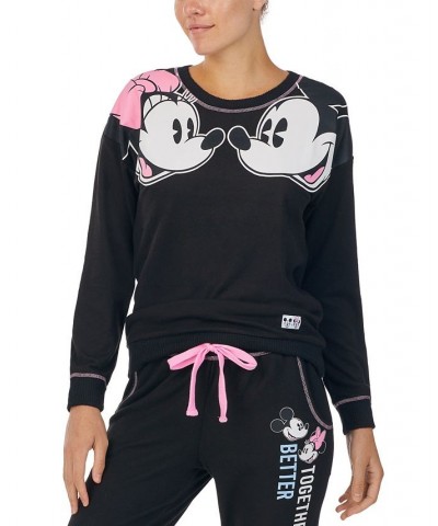 Mickey Mouse Knit Crewneck Pajama Sweatshirt Pink $10.80 Sleepwear