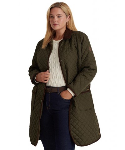 Plus Size Corduroy Trimmed Quilted Coat Litchfield $108.00 Coats