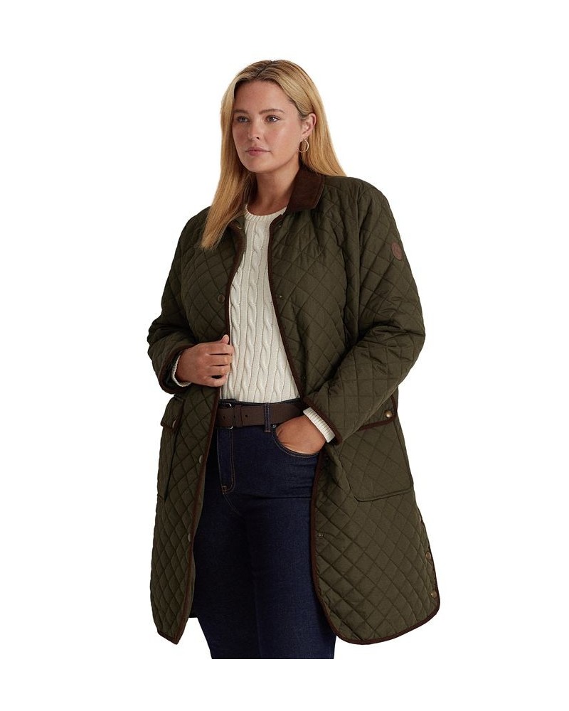 Plus Size Corduroy Trimmed Quilted Coat Litchfield $108.00 Coats