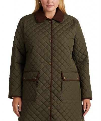 Plus Size Corduroy Trimmed Quilted Coat Litchfield $108.00 Coats