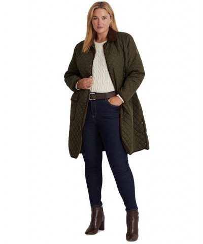 Plus Size Corduroy Trimmed Quilted Coat Litchfield $108.00 Coats