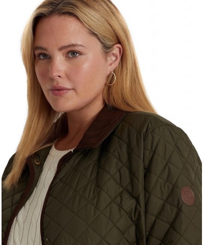 Plus Size Corduroy Trimmed Quilted Coat Litchfield $108.00 Coats