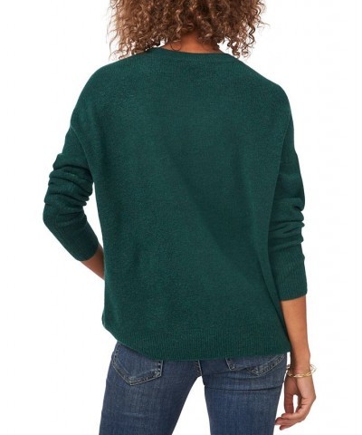 Long Sleeve Extend Shoulder Sweater Green $17.26 Sweaters