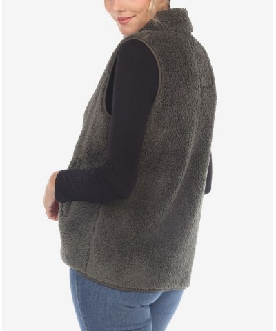 Women's Zip Up Sherpa Vest Camel $23.01 Jackets