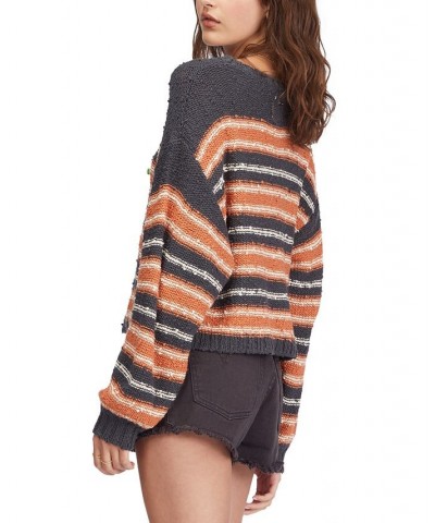 Juniors' She's A Trip Cropped Sweater Off Black $23.39 Sweaters